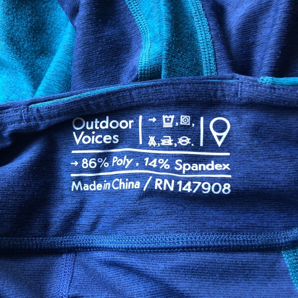 Outdoor Voices Two Tone Leggings - Green/Blue - Picture 4 of 4